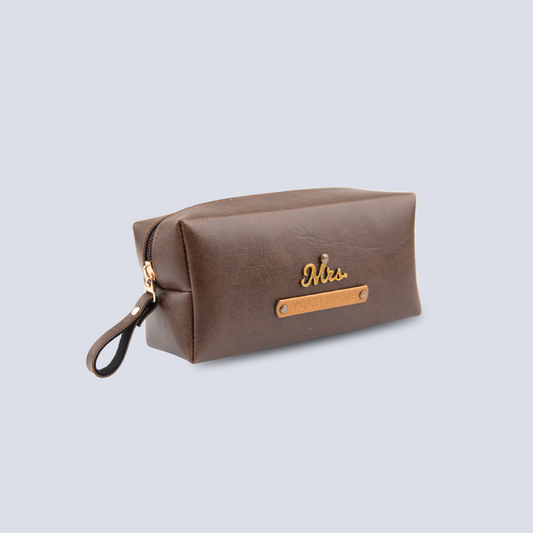 PERSONALISED MINI TRAVEL POUCH - BROWN