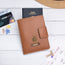 Tan mini travel wallet
