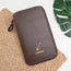 Brown zippered travel case