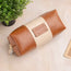 Tan Stripe Travel Pouch