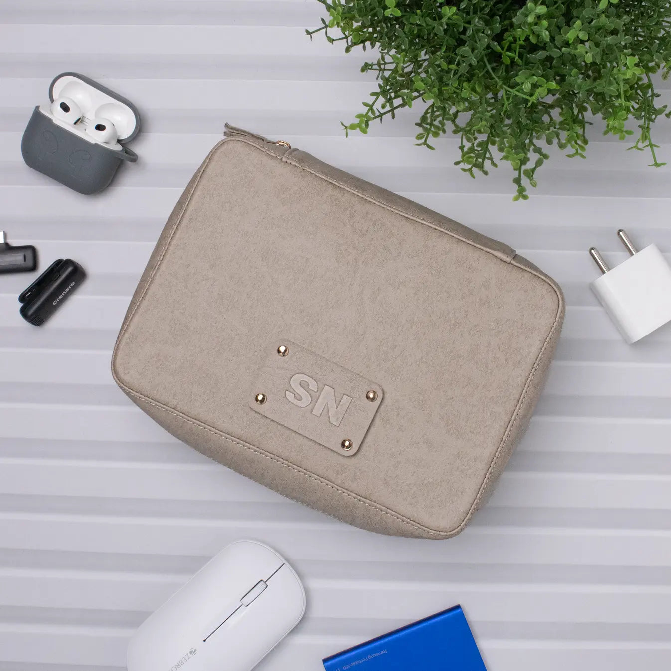 Get Your Personalized Tech Organizer Beige – The Black Box