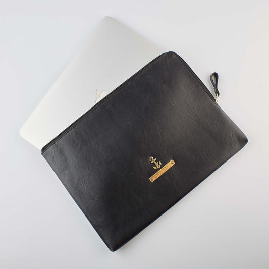 PERSONALISED ZIPPERED LAPTOP CASE (13 Inch) - BLACK