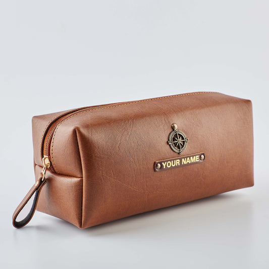 PERSONALISED TRAVEL POUCH - TAN