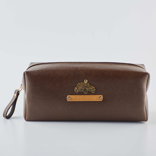 PERSONALISED TRAVEL POUCH - BROWN