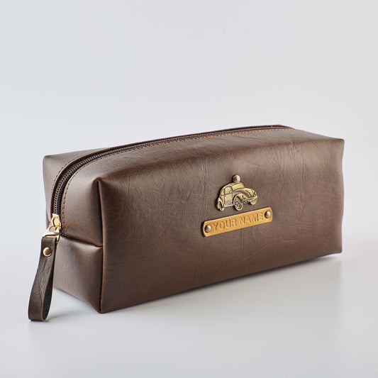 PERSONALISED TRAVEL POUCH - BROWN