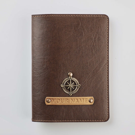 PERSONALISED PASSPORT COVER - BROWN