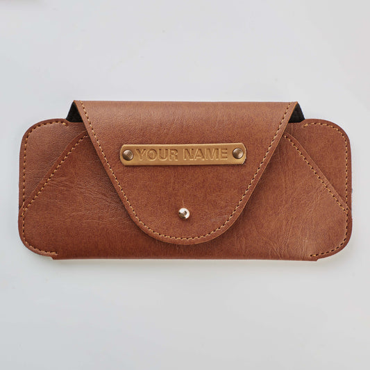 PERSONALISED SUNGLASS CASE (TAN AND BROWN)