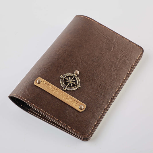 PERSONALISED PASSPORT COVER - BROWN