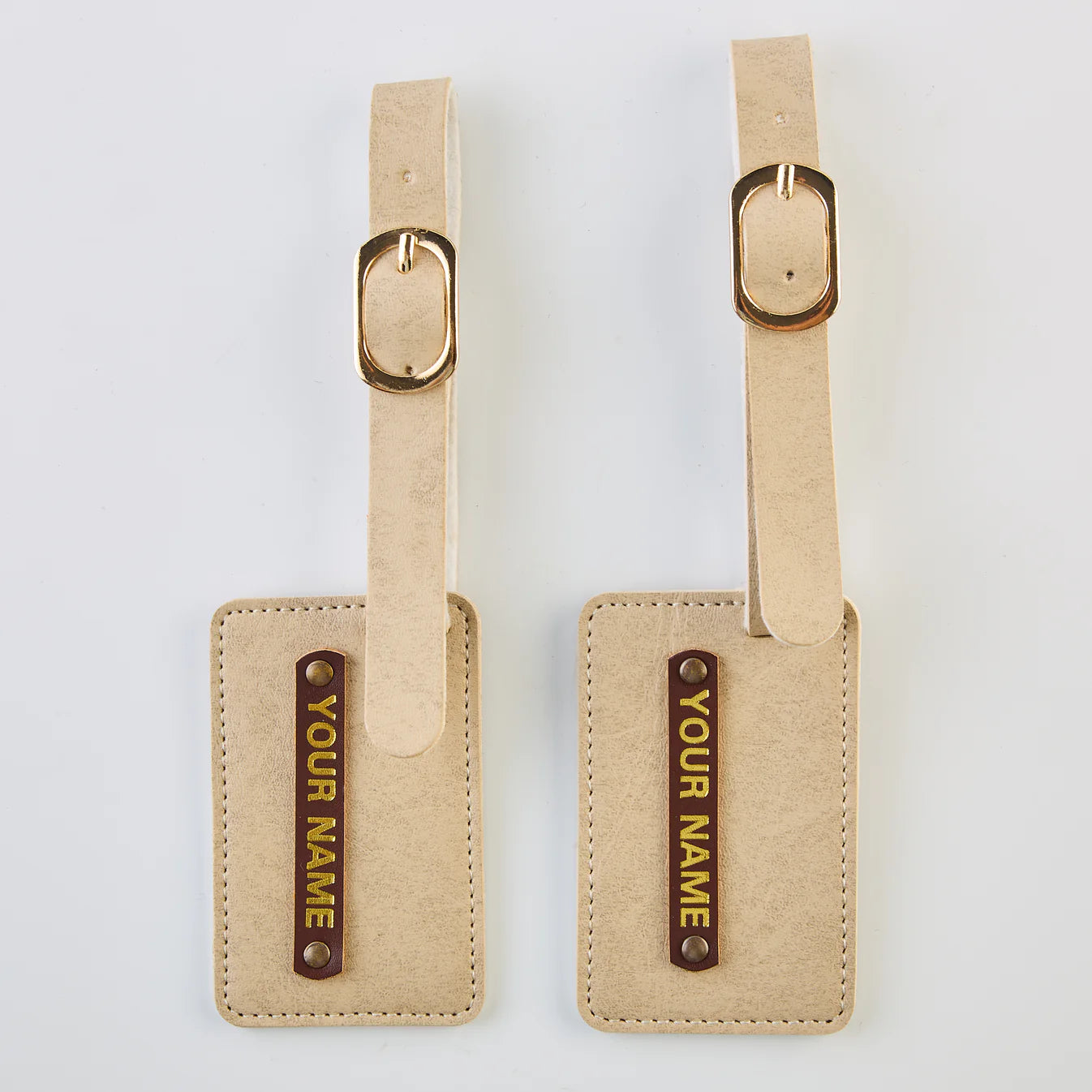 PERSONALISED LUGGAGE TAGS BEIGE