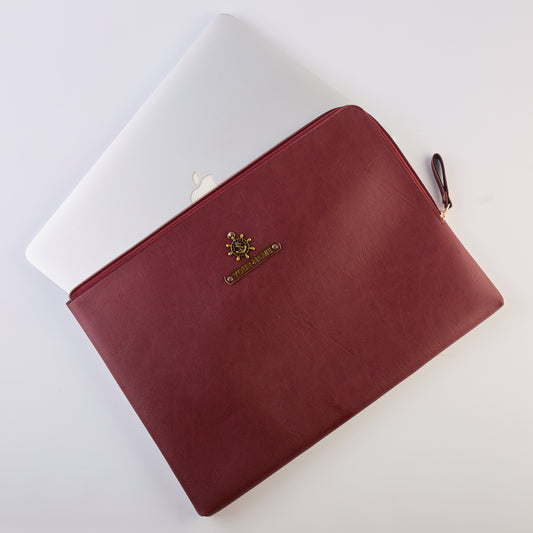 PERSONALISED ZIPPERED LAPTOP CASE (13 Inch) - MAROON