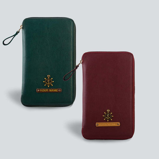 COUPLE ZIPPERED TRAVEL CASE (Green and Maroon)