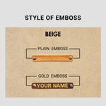 Beige emboss initials