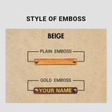 Beige emboss initials