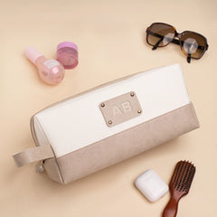 Beige canvas pouch
