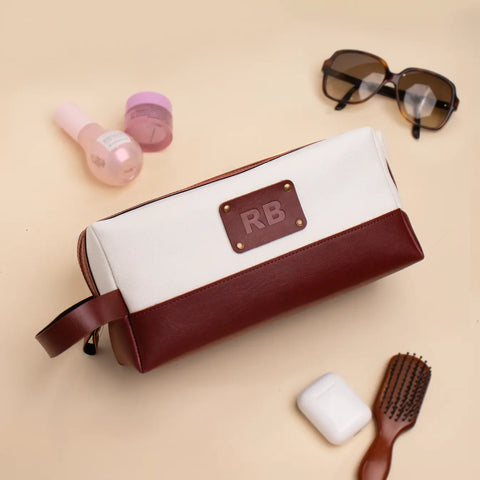 PERSONALISED TRAVEL POUCH - CANVAS - MAROON