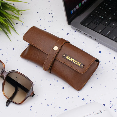 PERSONALISED EYEWEAR CASE - TAN