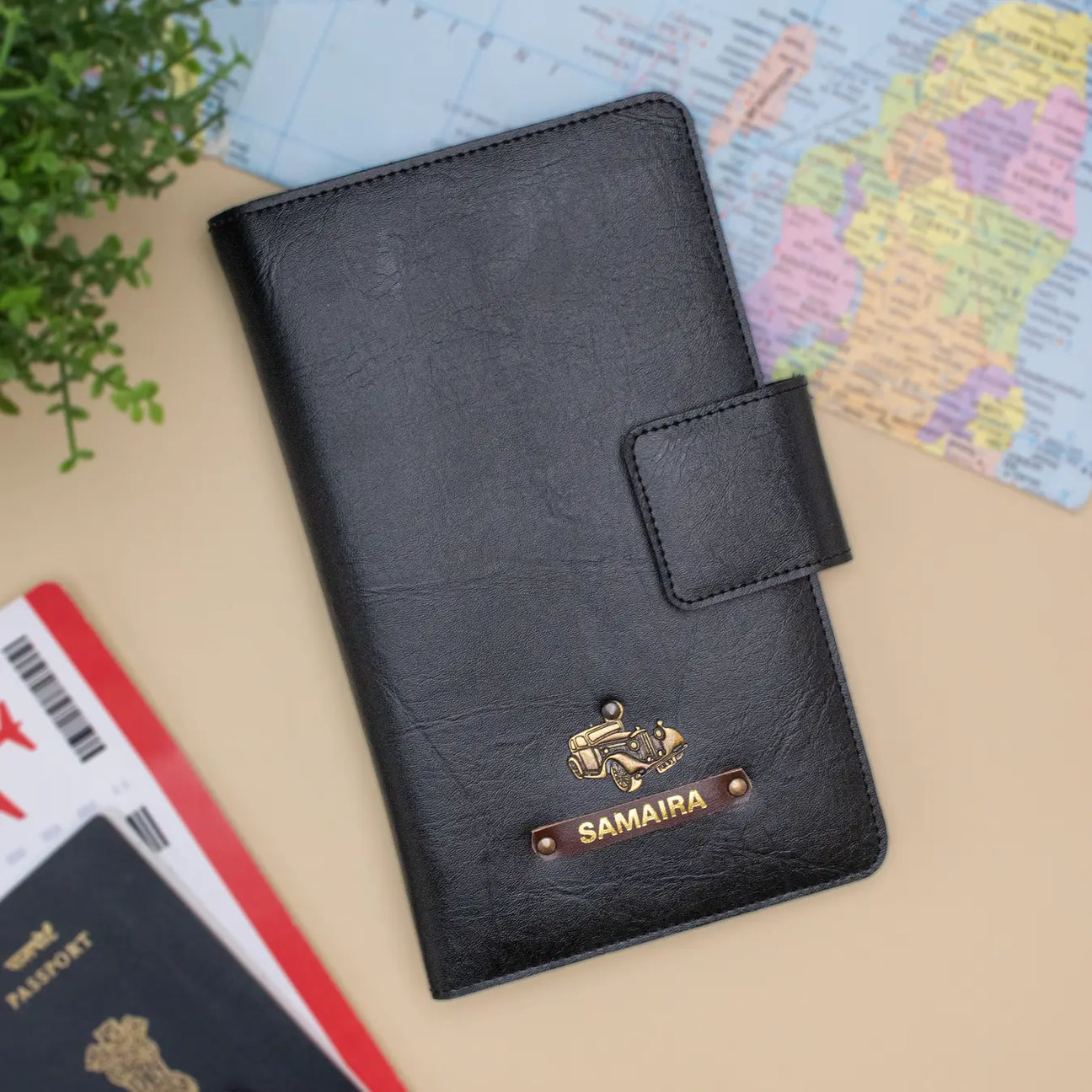 Black family passport cover