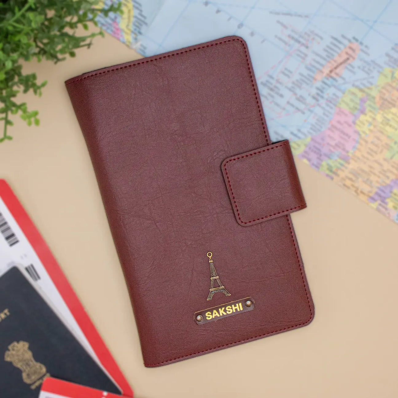 Maroon family passport cover