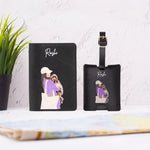 Personalized black pet lover passport cover and luggage tag