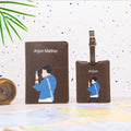 Personalized brown passport cover and luggage tag