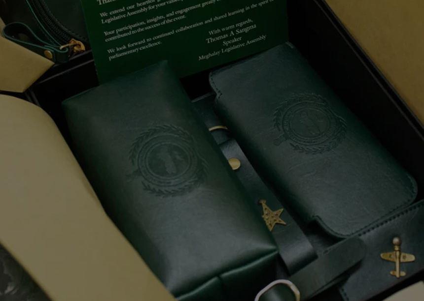 Green corporate gift packed in box