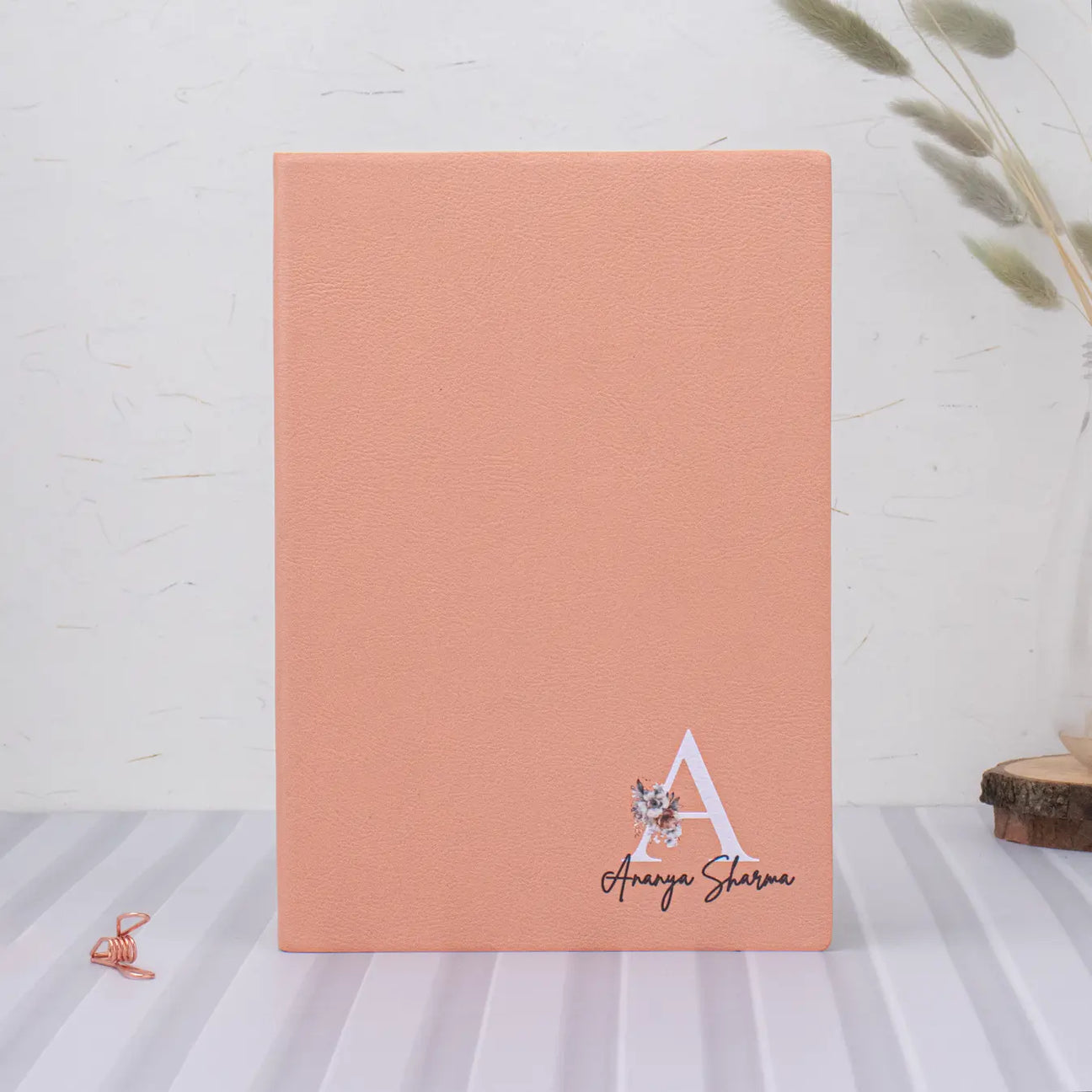 Cream journal with custom monogram