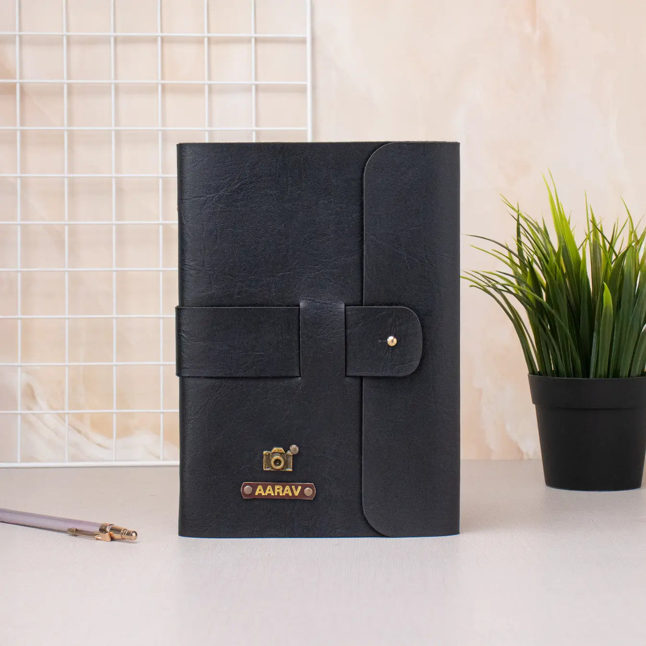 Black journal with minimalist design