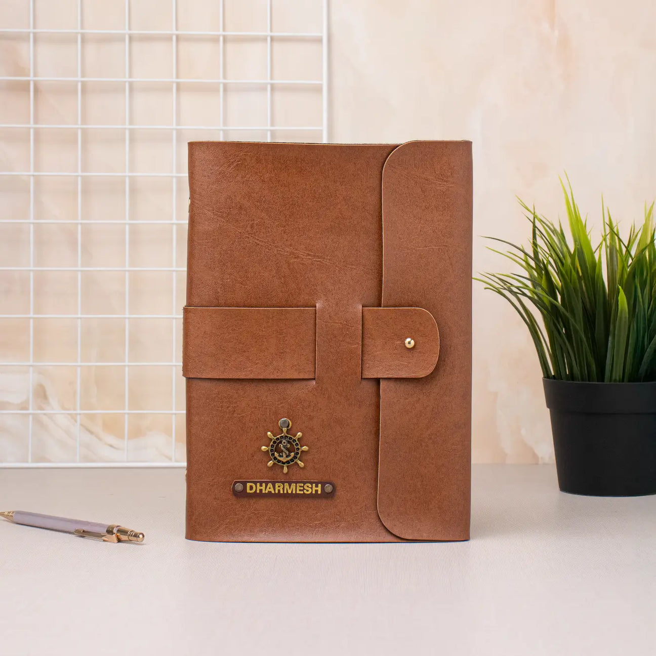 Tan leather journal