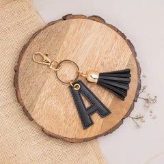 PERSONALISED LETTER KEYCHAIN - BLACK