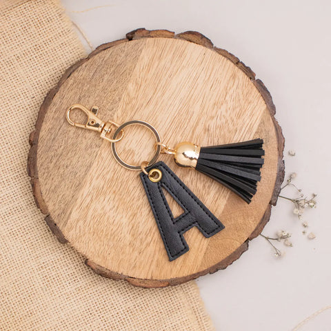 PERSONALISED LETTER KEYCHAIN - BLACK