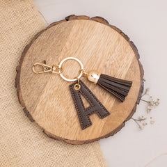 Brown letter keychain