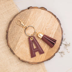 PERSONALISED LETTER KEYCHAIN - MAROON