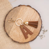 PERSONALISED LETTER KEYCHAIN - TAN