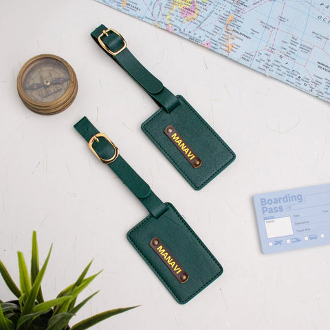 PERSONALISED LUGGAGE TAGS - GREEN