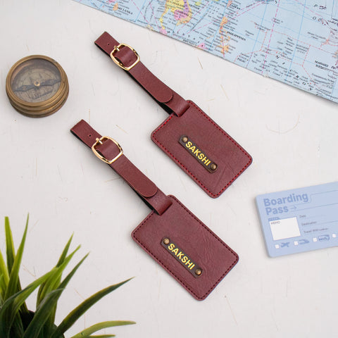 PERSONALISED LUGGAGE TAGS - MAROON