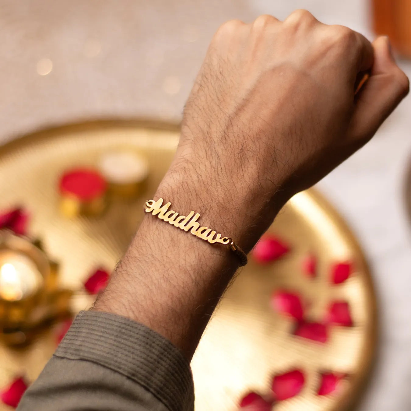 Metal rakhi bracelet