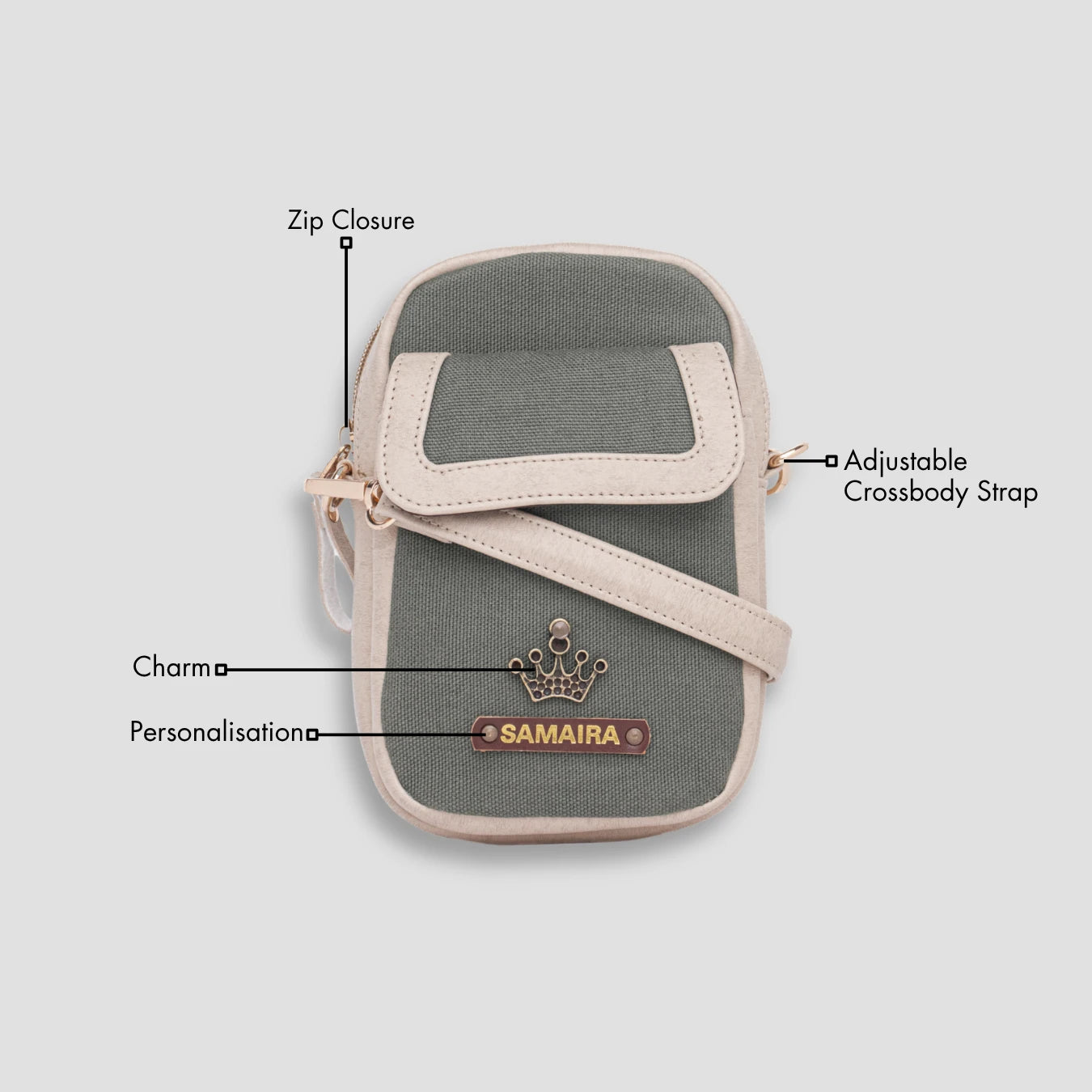 Green mini sling front