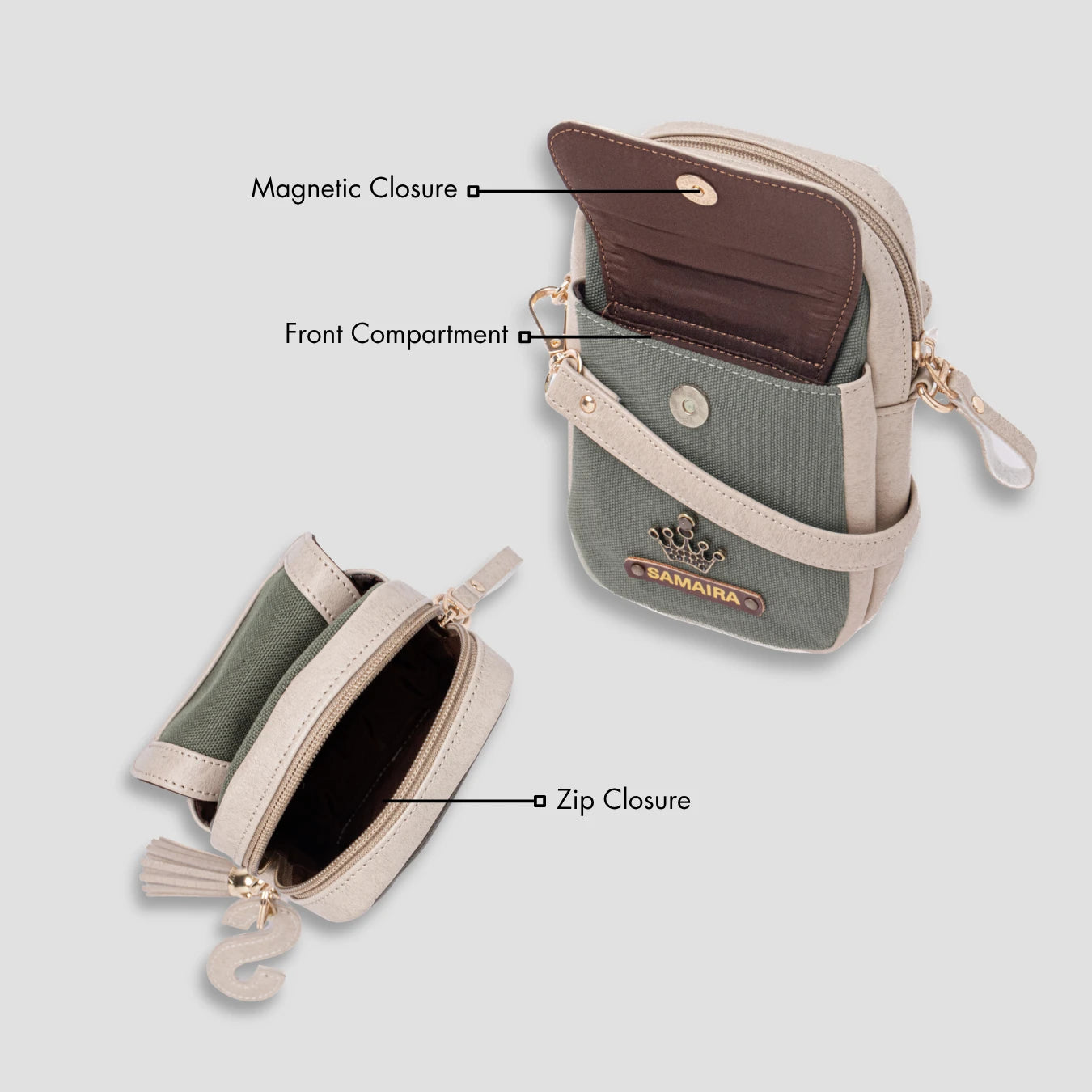 Green mini sling charm