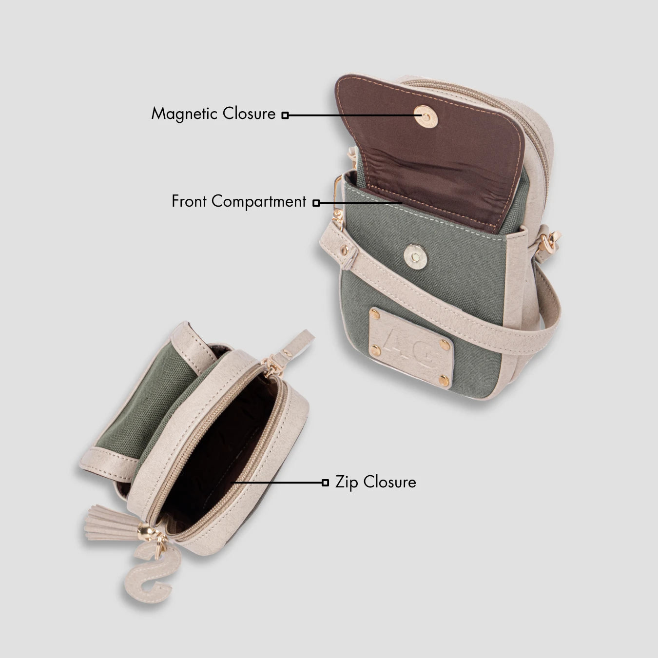 Green mini sling angled