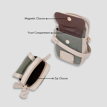 Green mini sling angled