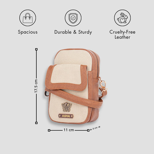 Tan mini sling charm