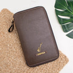 Brown zippered travel case 