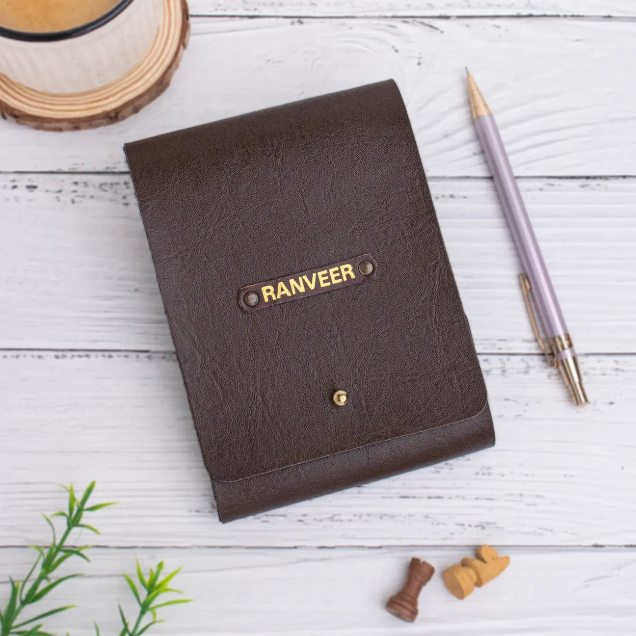 Brown notepad with minimalist design