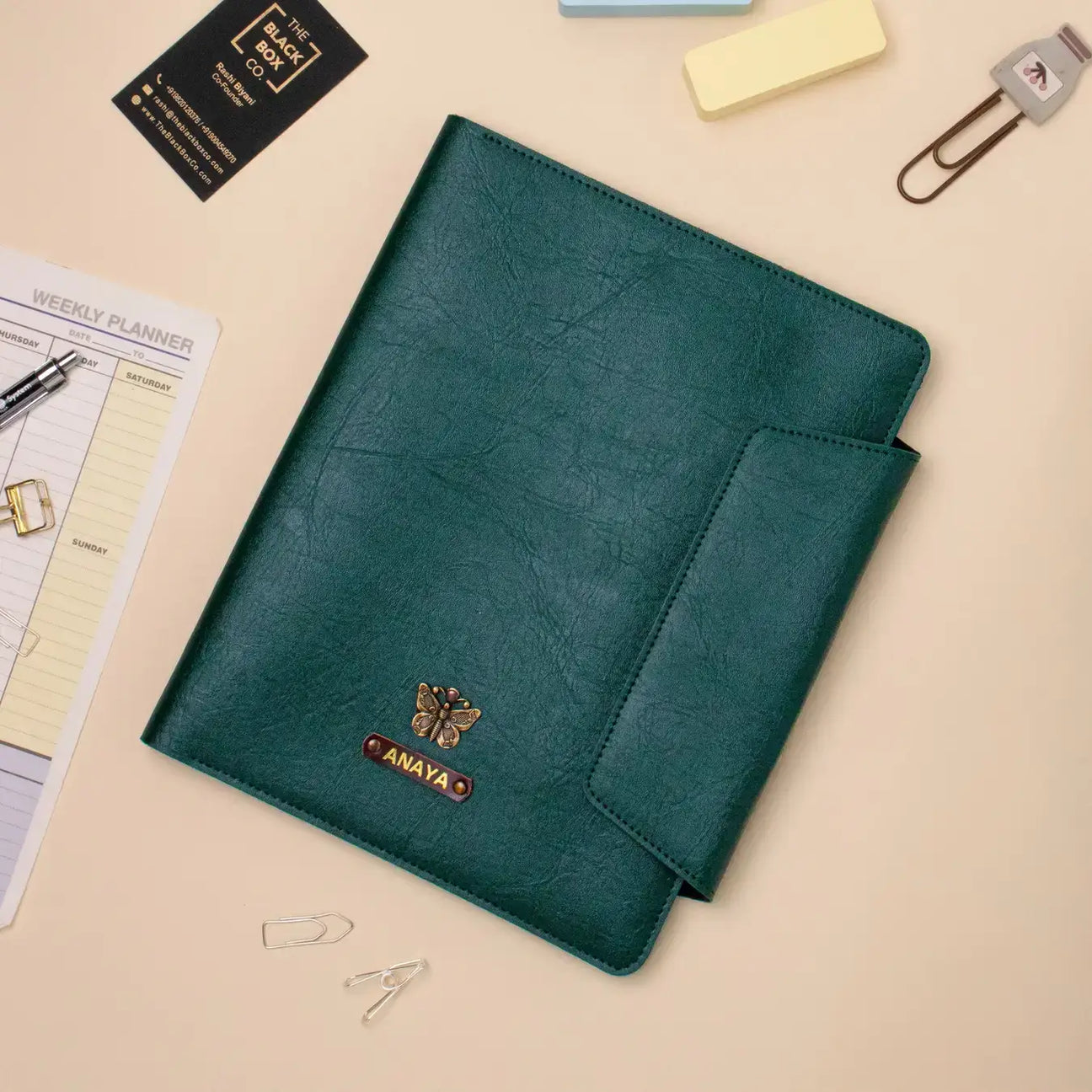 Green Personalised office folder