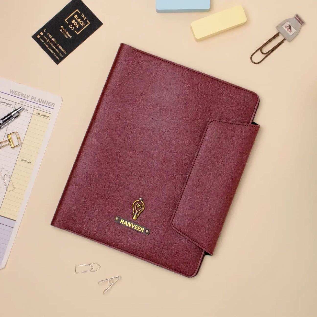 Maroon office folder