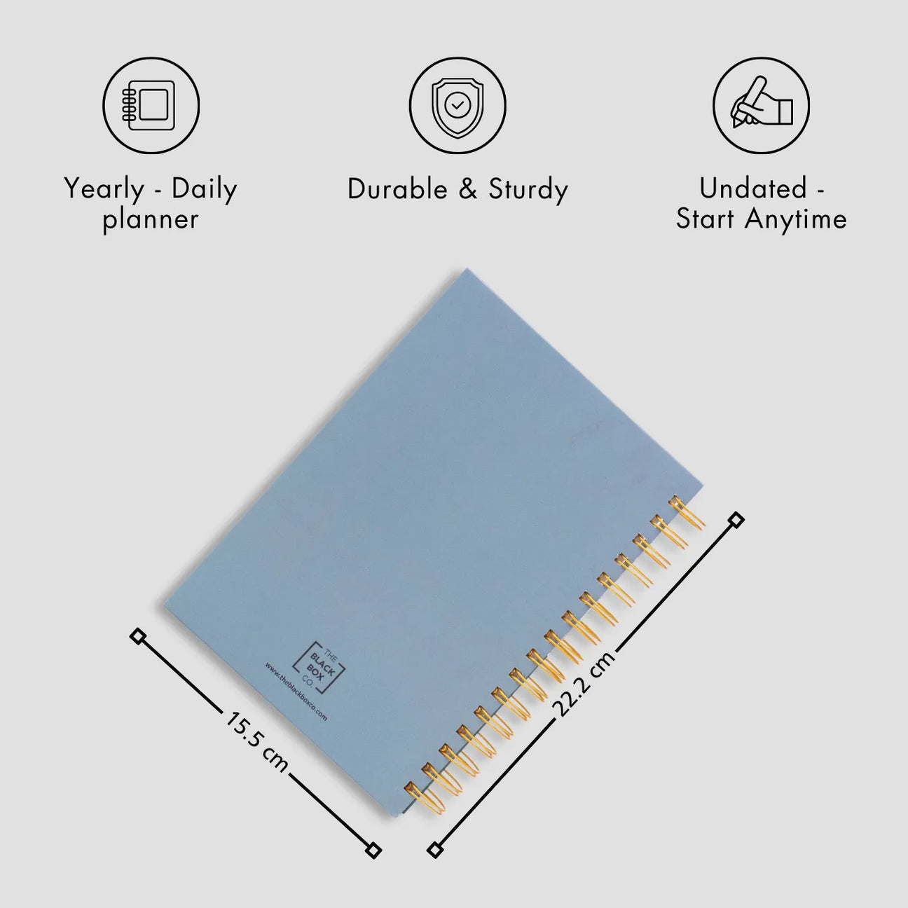 Light blue spiral planner