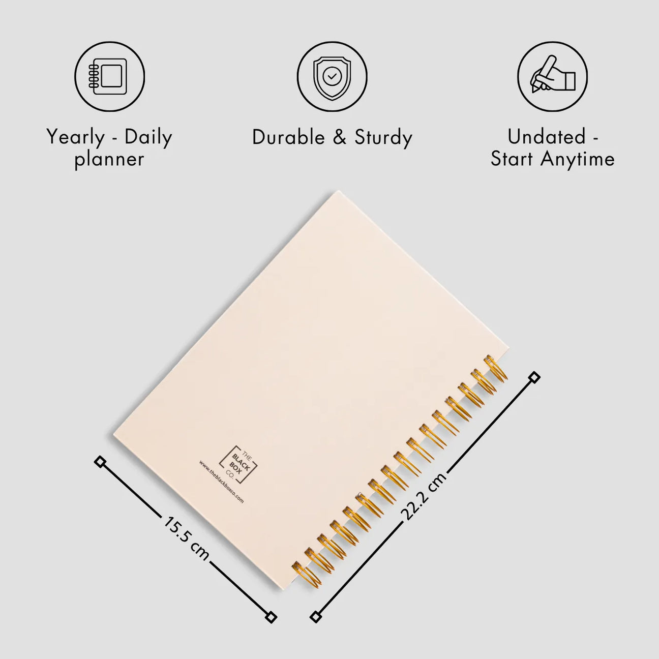 Beige spiral daily planner