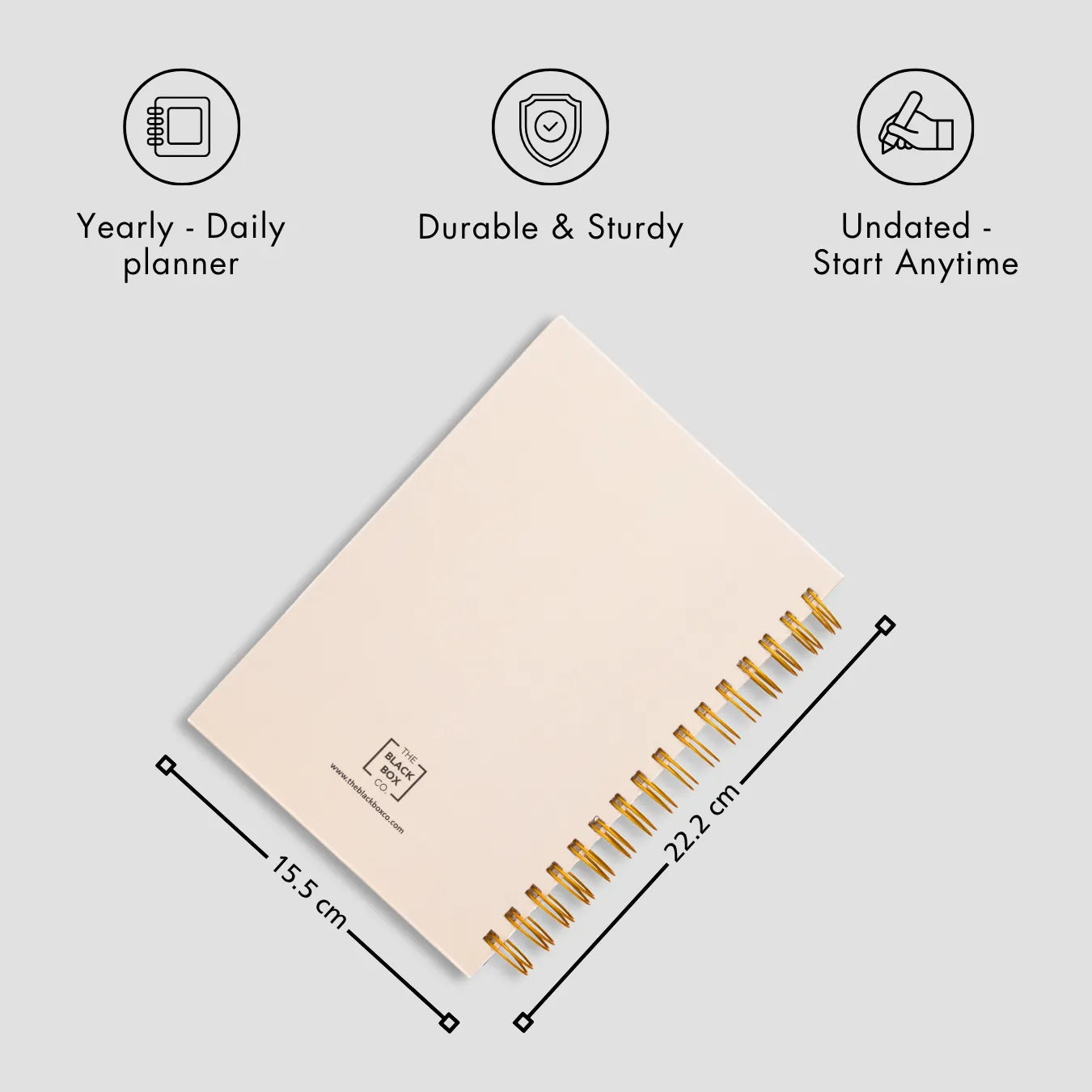 Beige spiral daily planner