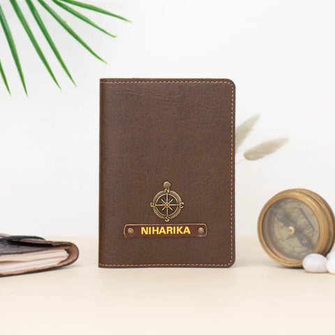 PERSONALISED PASSPORT COVER - BROWN