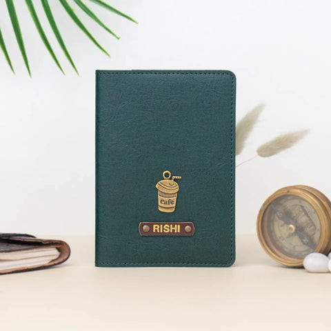 PERSONALISED PASSPORT COVER - GREEN
